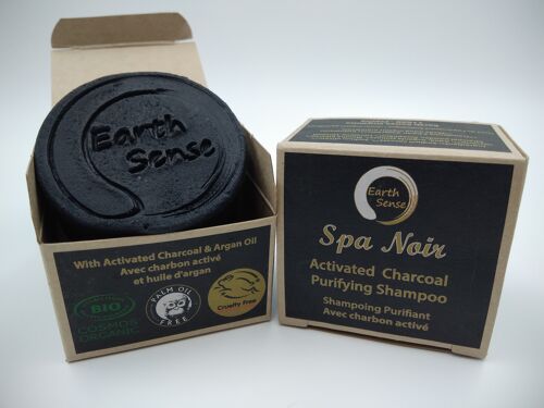 Spa Noir - Solid Shampoo with activated charcoal - Full Case - 20 pieces BUNDLE - 100% paper packaging
