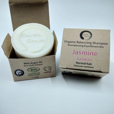 Bio-ausgleichendes festes Shampoo – Jasmin – Vollkarton – 20er-PAKET – 100 % Papierverpackung