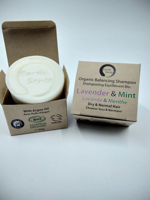 Organic Balancing Solid Shampoo - Lavender & Mint - Full Case - 20 pieces BUNDLE - 100% paper packaging