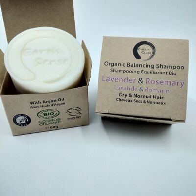 Organic Balancing Solid Shampoo - Lavender & Rosemary - Full Case - 20 pieces BUNDLE - 100% paper packaging