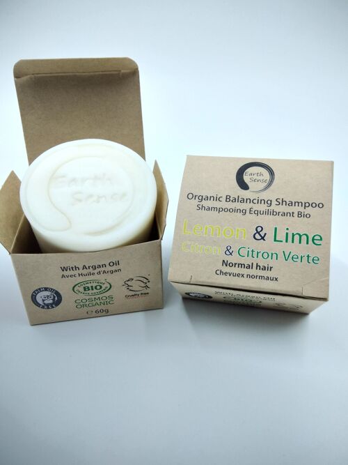 Organic Balancing Solid Shampoo - Lemon & Lime - Full Case - 20 pieces BUNDLE - 100% paper packaging