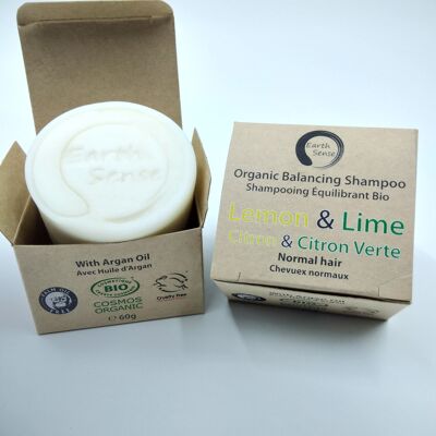 Shampoo Solido Riequilibrante Biologico - Limone e Lime - Astuccio Completo - BUNDLE da 20 pezzi - Confezione 100% carta