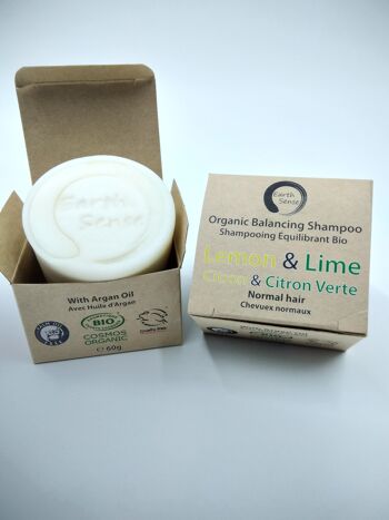 Shampoing Solide Équilibrant Bio - Citron & Citron Vert - Etui Complet - BUNDLE 20 pièces - Emballage 100% papier