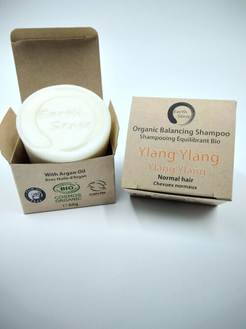Organic Balancing Solid Shampoo - Ylang Ylang - Full Case - 20 pieces BUNDLE - 100% paper packaging