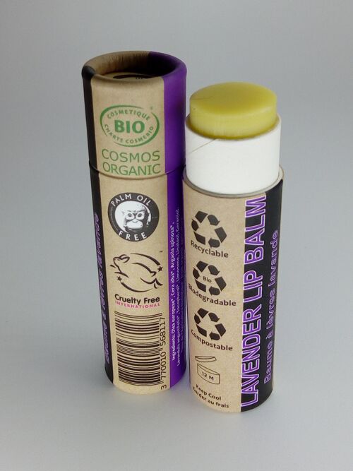 Organic Lavender Lip Balm - Full Case - 24 pieces BUNDLE - 100% paper packaging