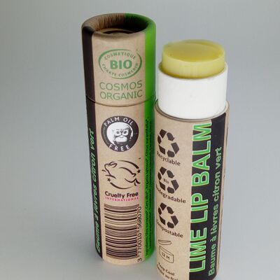 Organic Lime Lip Balm - Full Case - 24 pieces BUNDLE - 100% paper packaging