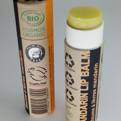 Baume à lèvres mandarine biologique - Étui complet - BUNDLE de 24 pièces - Emballage 100% papier