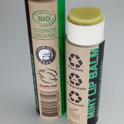 Bio-Pfefferminz-Lippenbalsam - Vollpackung - 24er-Paket - 100 % Papierverpackung