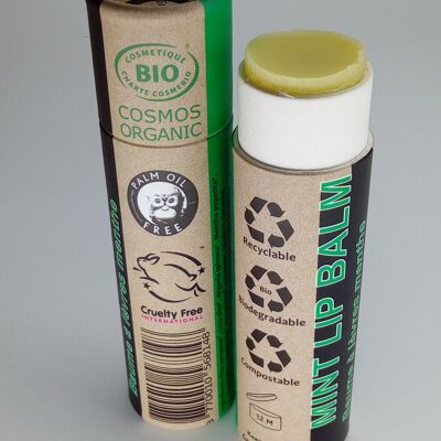 Organic Peppermint Lip Balm - Full Case - 24 pieces BUNDLE - 100% paper packaging