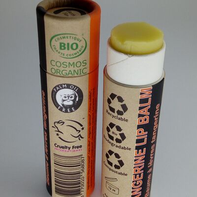 Balsamo labbra al mandarino biologico - Custodia completa - 24 pezzi BUNDLE - Confezione 100% carta