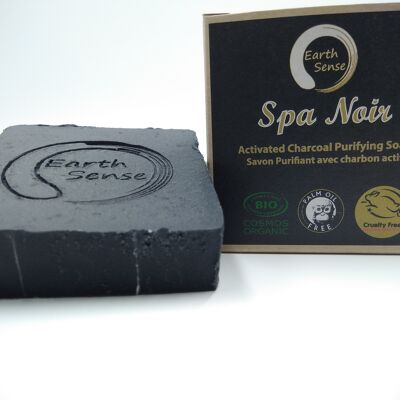 Spa Noir - Jabón sólido con carbón activado - Estuche completo - PAQUETE de 24 piezas - Embalaje 100% papel