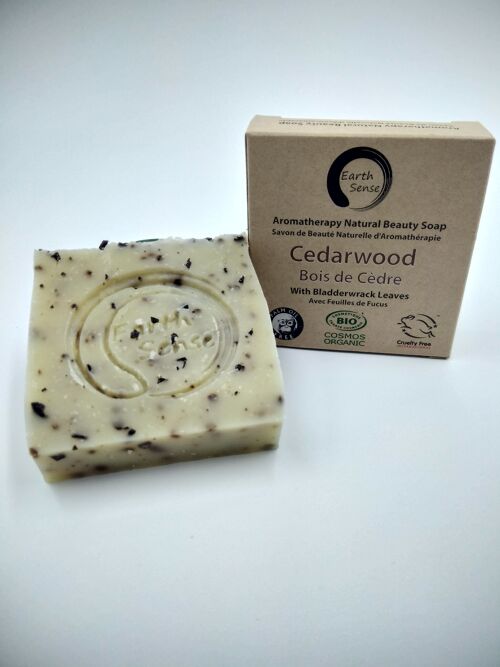 Organic Solid Soap - Cedarwood with Bladderwrack - Full Case - 24 pieces BUNDLE - 100% paper packaging
