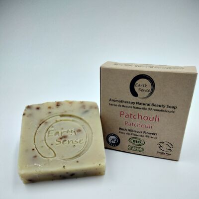 Organic Solid Soap - Patchouli with Hibiscus Flowers