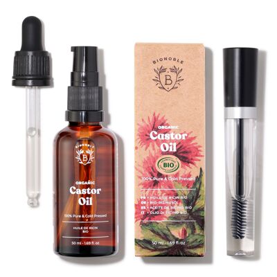 Huile de Ricin Bio 50ml + Kit Mascara