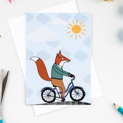 Fox on bike