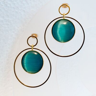 Studs, gold-plated, turquoise (373.3)