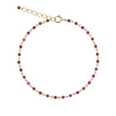 Bracelet magnifique plaqué or rubis