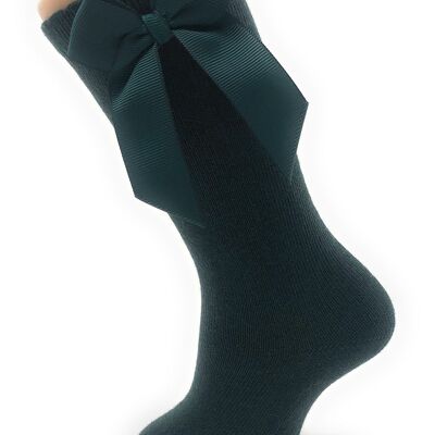 HIGH SOCKS WITH BOW GROS-GRAIN BOTTLE from 3 to 8 YEARS