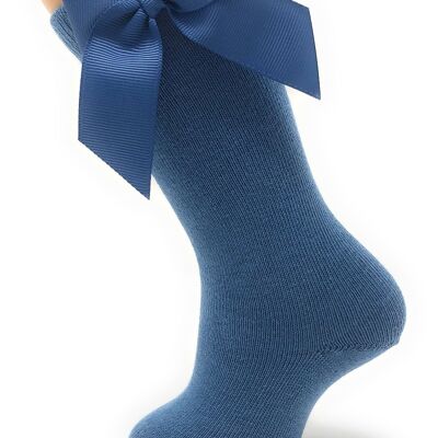 HIGH SOCKS WITH BOW GROS-GRAIN FRANCE from 3 to 8 YEARS