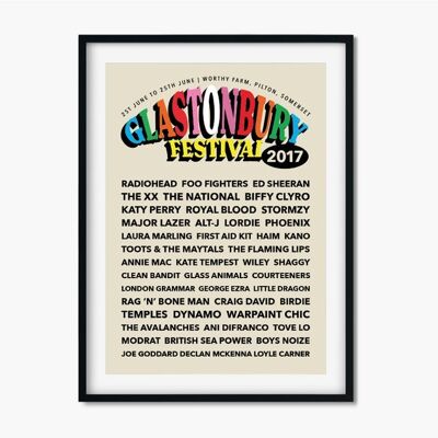 Custom Year Glastonbury Festival inspired print