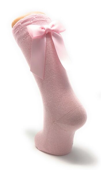 CHAUSSETTES AVEC NOEUD ARRIÈRE ROSE de 8 à 10 ans