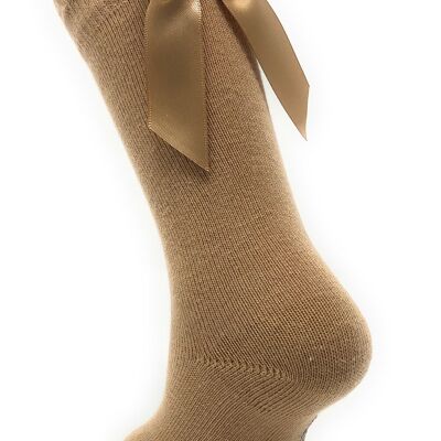 SOCKS WITH BACK BOW CAMEL from 3 to 6 YEARS