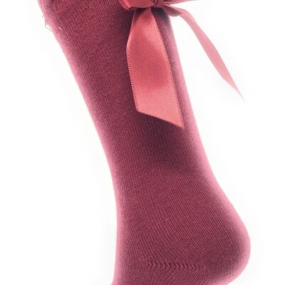 SOCKS WITH BACK BOW GUINDA from 3 to 6 YEARS