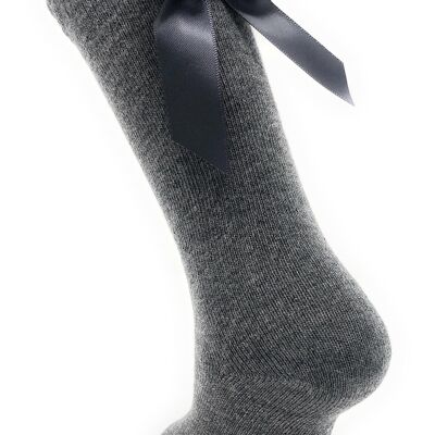 SOCKS WITH DARK GRAY BACK BOW from 3 to 6 YEARS