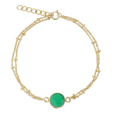 Bracelet glam plaqué or jade