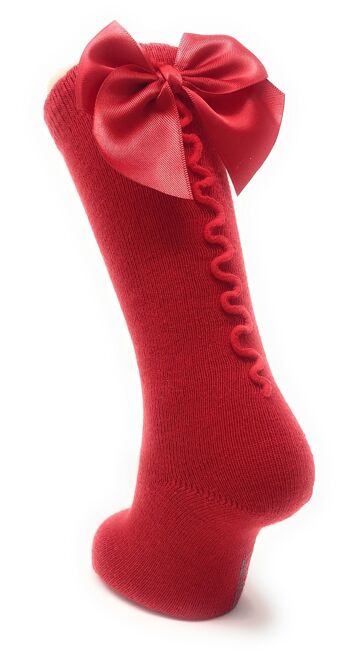 CHAUSSETTES À COUTURE NOEUD ET DOS ROUGE de 3 à 8 ANS