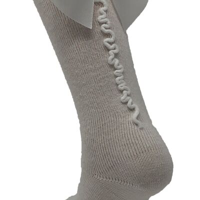 SOCKS WITH BOW AND BACK STITCH WHITE from 3 to 8 YEARS