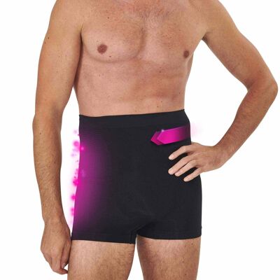 Black flat stomach sculpting boxers for men