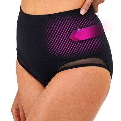 Culotte ceinture minceur en résille noire pour femme