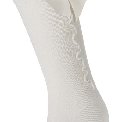 SOCKS WITH BOW AND NATURAL BACK SEAM from 3 to 8 YEARS