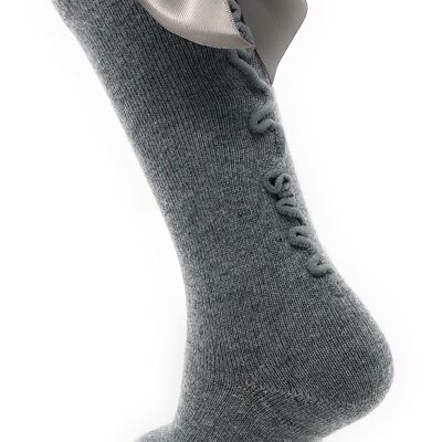 SOCKS WITH BOW AND BACK SEWING MEDIUM GRAY from 3 MONTHS to 2 YEARS