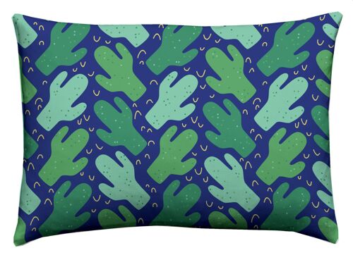 Funky Cactus Outdoor Cushion Blue