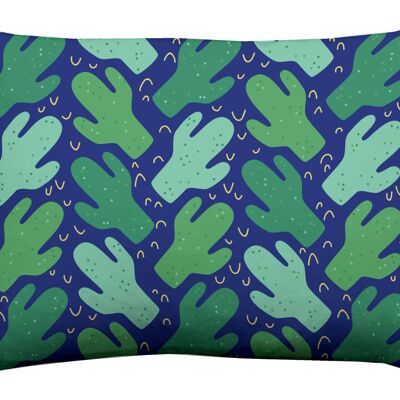 Funky Cactus Outdoor Cushion Blue