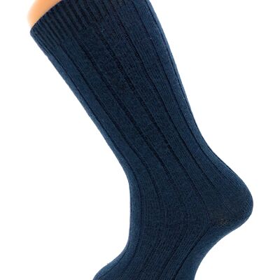 NAVY RIBBED COTTON HIGH SOCKS from 3 to 8 YEARS