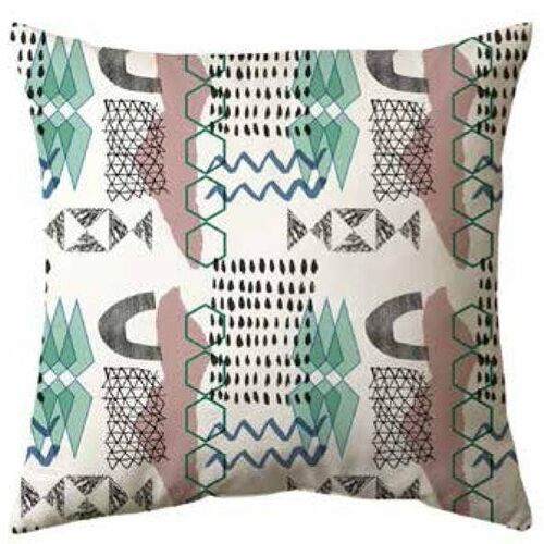 Funky Geometric Velvet Cushion