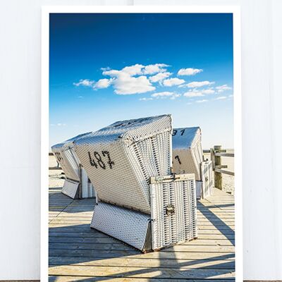 La vie dans la carte postale photo de Pic : la chaise de plage Sylt