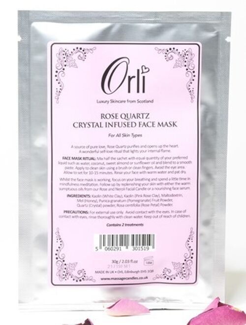 Rose Quartz Crystal Infused Face Mask (2 treatments) – 30g