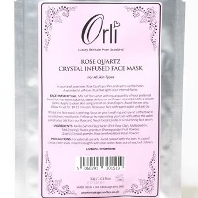 Rose Quartz Crystal Infused Face Mask (2 treatments) – 30g