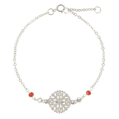 Bracelet délicate argent corail