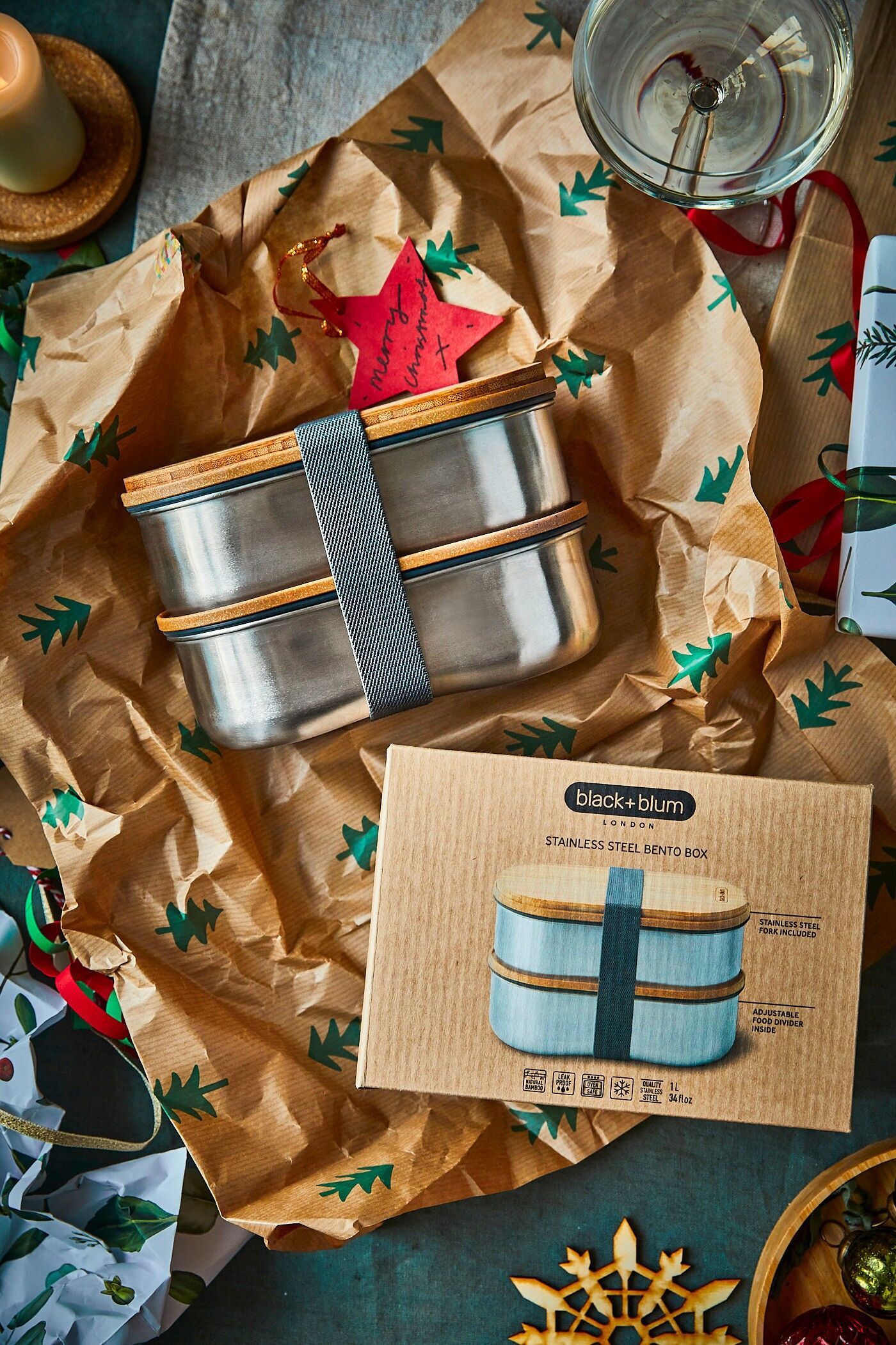 Double Bento Lunch Box inox - Doppio Bento Box in acciaio inossidabile (2x500ml)