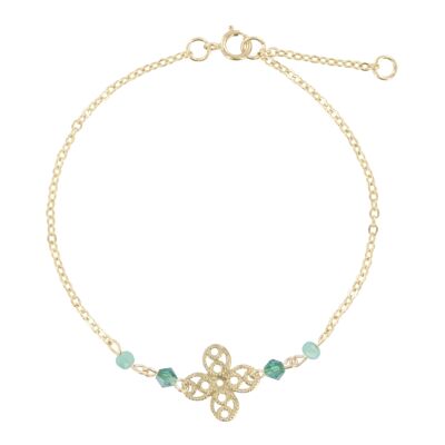Bracelet délicate plaqué or turquoise