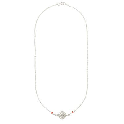 Collier délicate argent corail