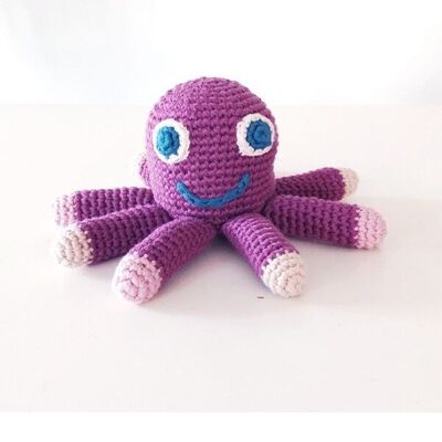Hochet jouet poulpe pour bébé - violet doux