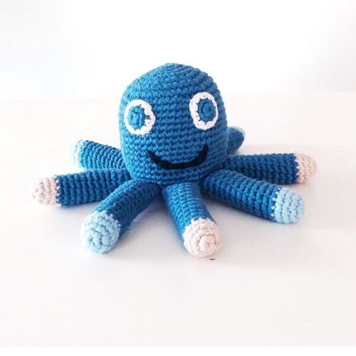 Baby Toy Octopus rattle - petrol blue