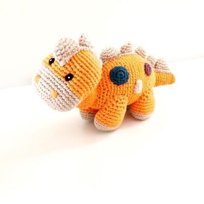 Jouet bébé dinosaure hochet-steggi doux orange