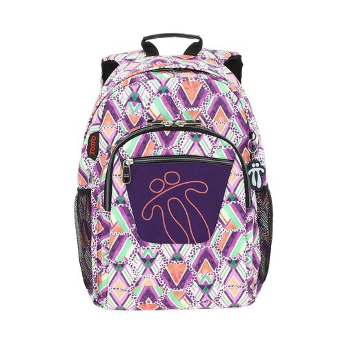 Mochila Escolar Totto Adaptable, PC 14, 44 cm, Pupit Acuareles